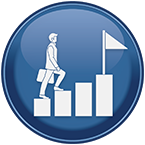 Options trading icon - ascending chart with flag